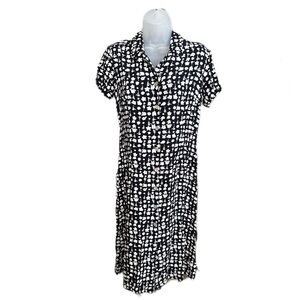Vintage 90’s Style Black and White Floral Dress Size 10